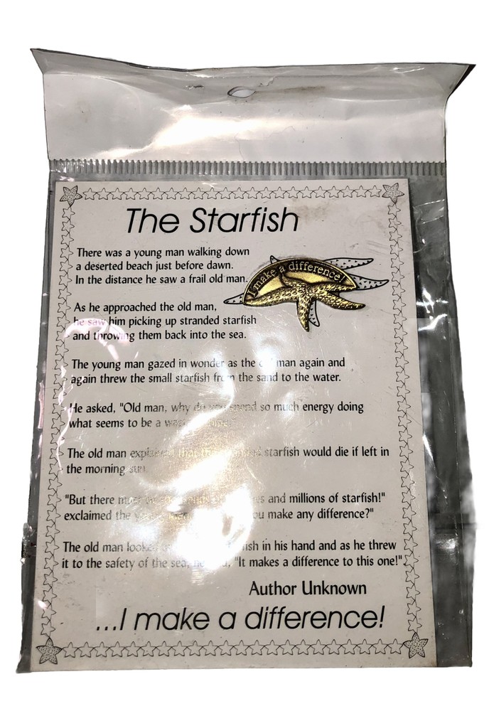 THE STARFISH - IMAKE A DIFFERENCE [ LAPEL PIN ] CONDOR CREATIONS (NEW)