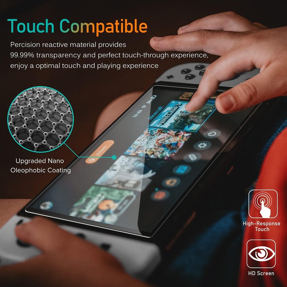 Ivoler 4 Pack Screen Protector For Nintendo Switch Oled 2021 2023 Tempered Glass