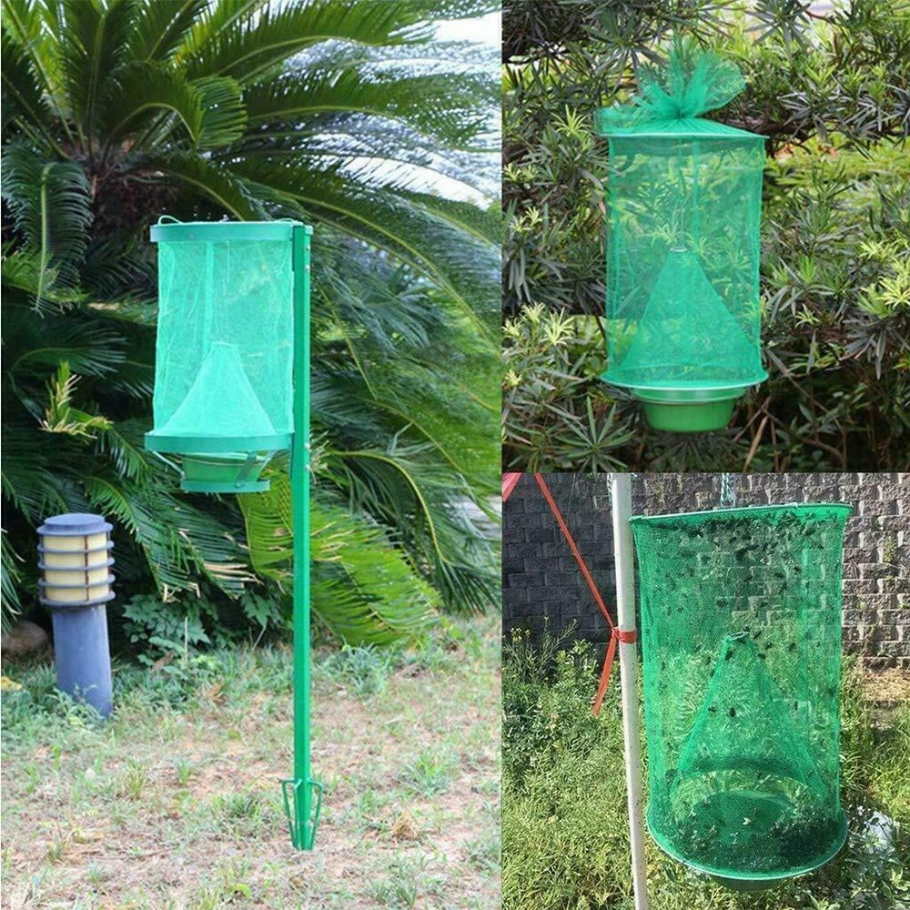 2PCS The Ranch Fly Trap Reusable Fly Catcher Killer Cage Net Trap Pest Bug Catch