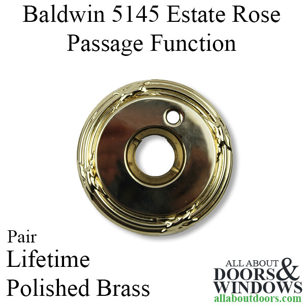 Baldwin Backplates Passage Function 5145 Estate Rosette Solid Brass BackPlates