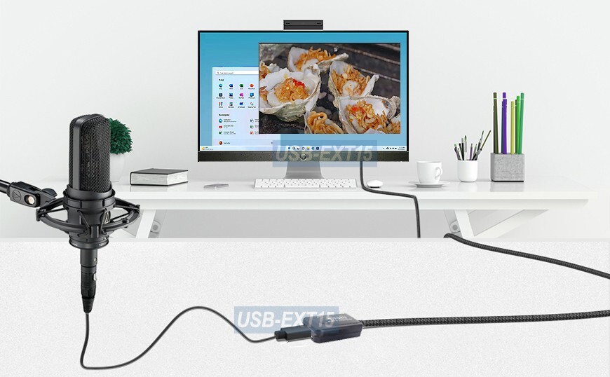 Premium USB 2.0 Active Extension Cable With Data Repeater - 33 Feet