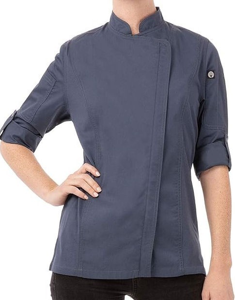 Chef Works Women's Hartford Cool Vent Chef Coat #BCWLZ005 - Blue - Size Large