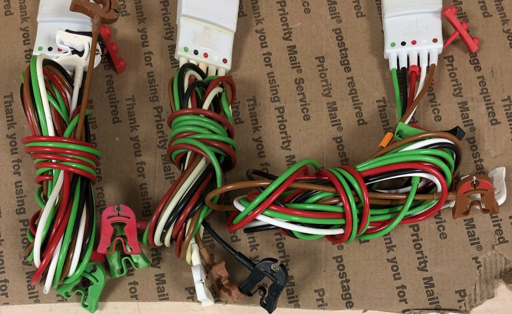 (X3) Philips M1668A M1968A ECG TRUNK CABLE with 5Lead GRABBER CABLE (UNTESTED)