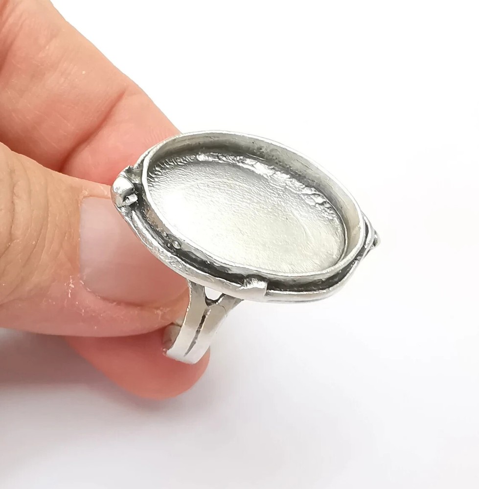 Large Ring Setting Resin Ring Blank Cabochon Mounting Adjustable Dried Flower
