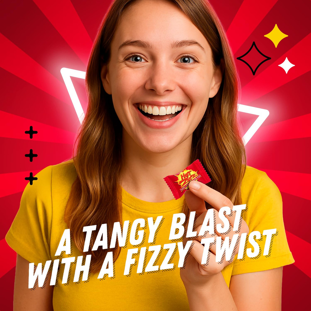 Fizzy Old Fashioned Hard Candy - Fiery Cinnamon Flavored Candy, Individually Wra