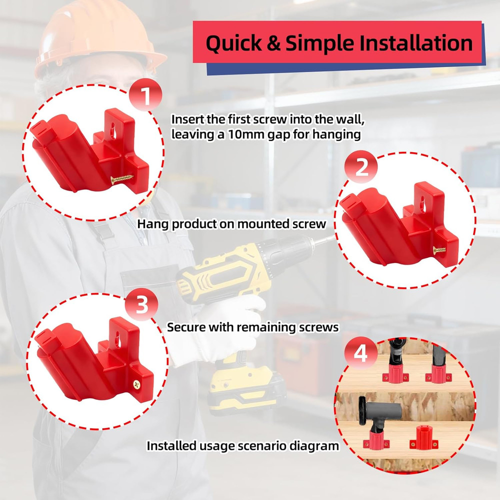 Tool Holder Wall Mount Compatible for Milwaukee 12V Drill Bit Holder, Power Tool