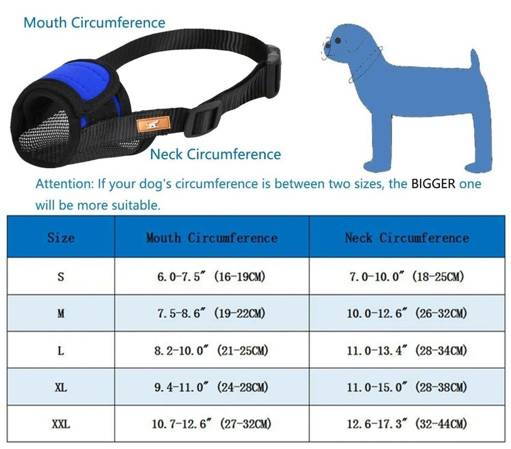 Soft Dog Muzzle Cover with Dogs Hook & Loop for small,medium & large Dogs.