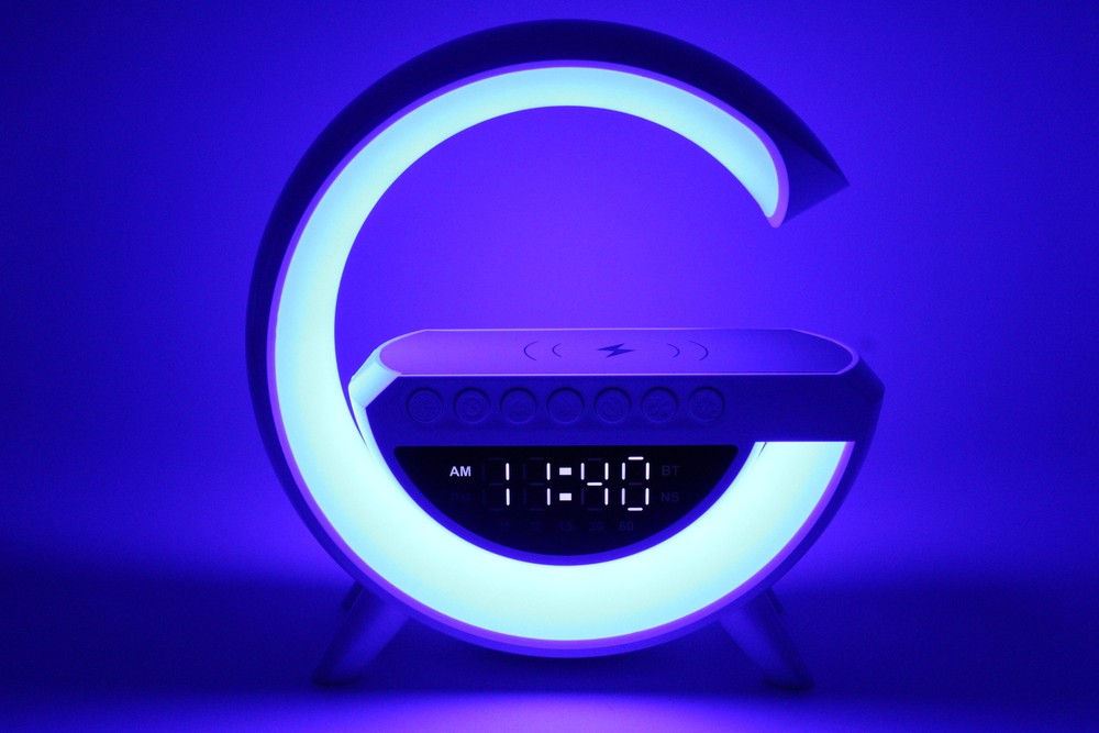 Jaspertronics™ Wireless LED Lighting-Charging Dock-Alarm Clock with Bluetooth