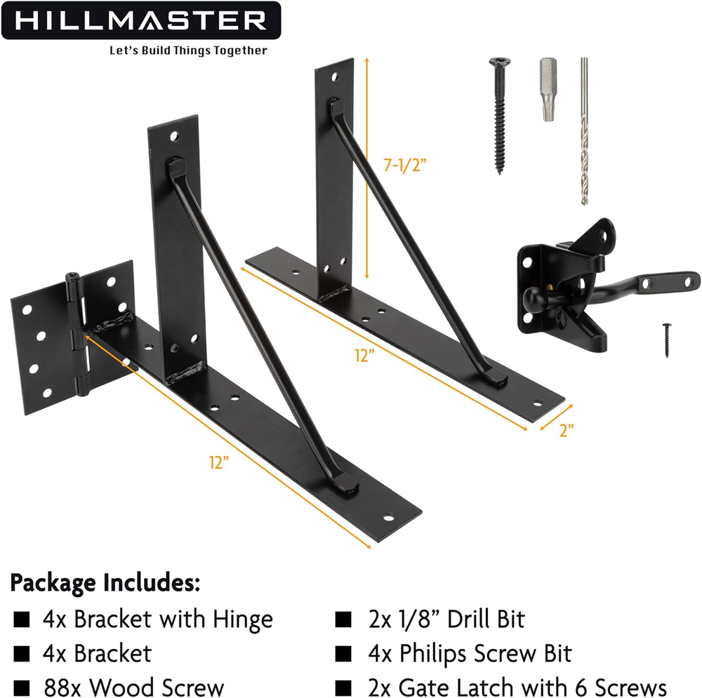 2-Sets Heavy Duty Adjustable Gate Corner Brace Bracket Anti Sag Gate Frame Kit