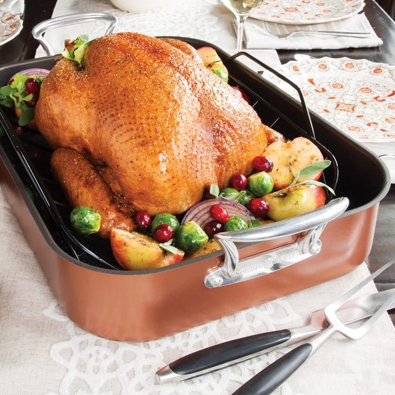 Nordic Ware Turkey Roaster with Rack, Copper X-Large