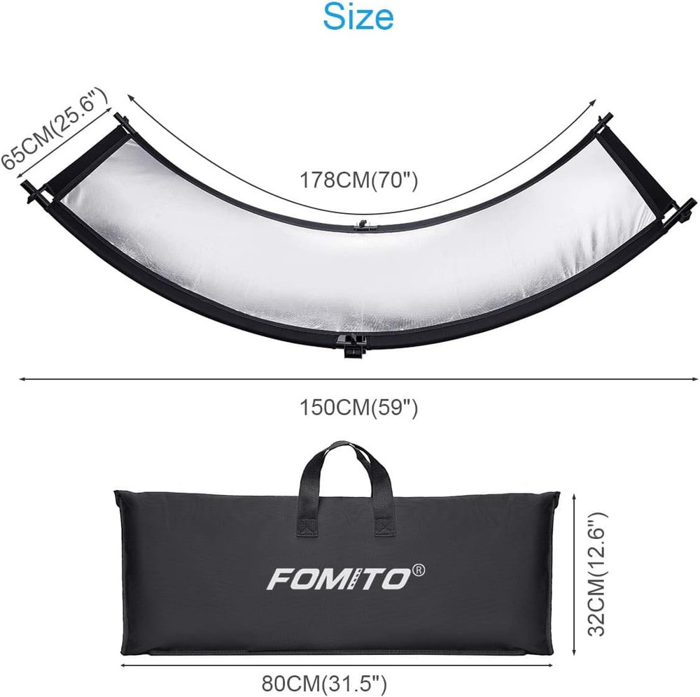 Light Reflector 70"X25.6"/178X65Cm Arclight Curved Eyelighter Lighting Diffuser