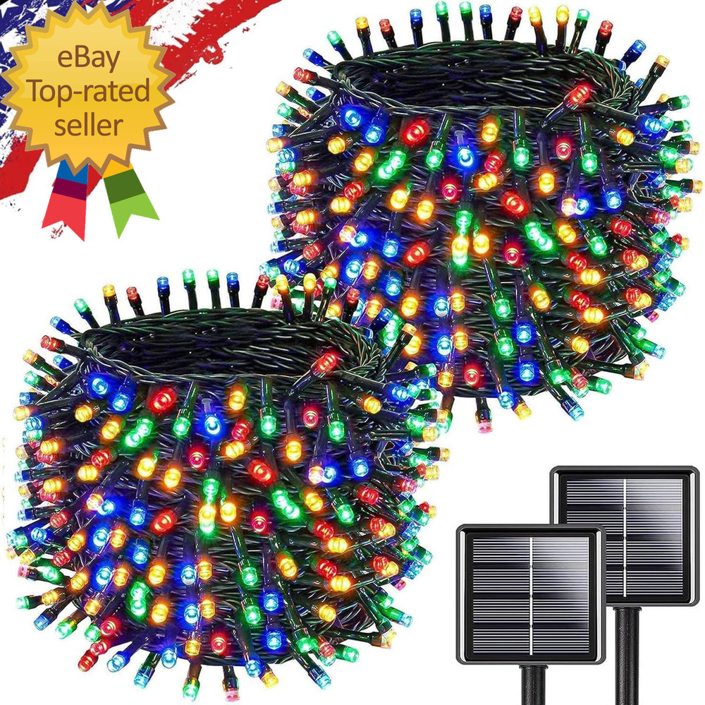 Multicolor Solar Christmas Lights 2Pack Total 180FT 500LED String Light