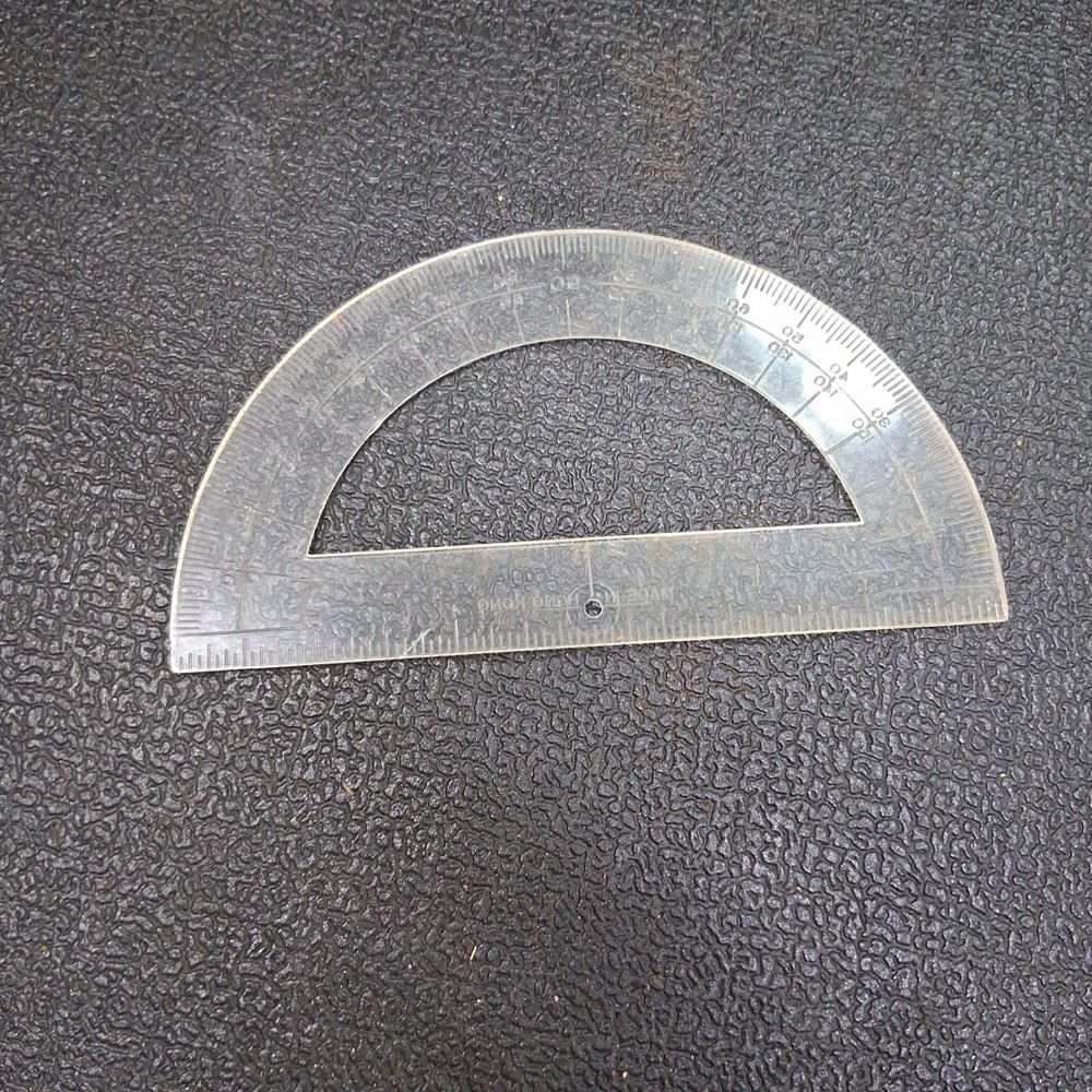 Vintage Clear Plastic Angle Finder 6" Protractor Measuring Tool