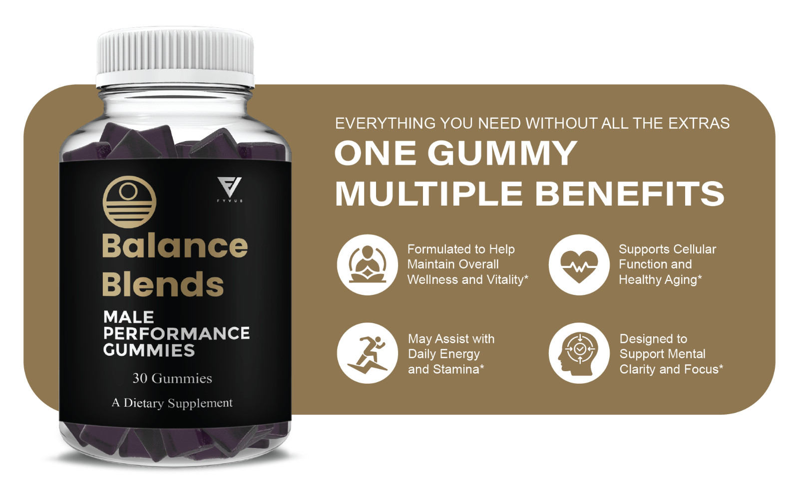Balance Blends Male Performance Gummies, BalanceBlends (30 Gummies)