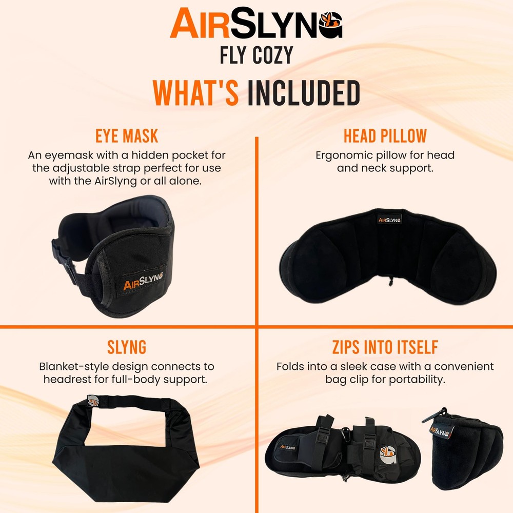 3-in-1 Airplane Sleep Support System - Integrated Plane Sleeping Accessories ...