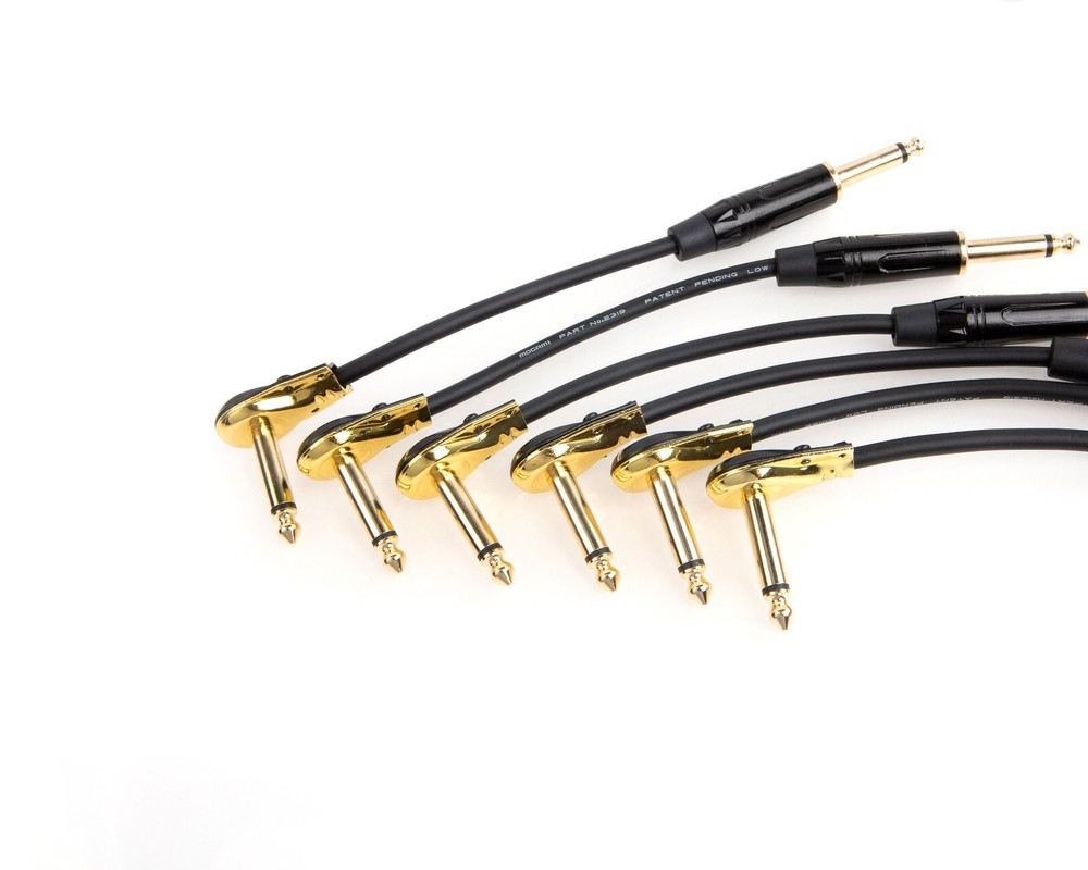 6-Pack Mogami 2524 Pedal Effects, Single Patch cable Gold connectors