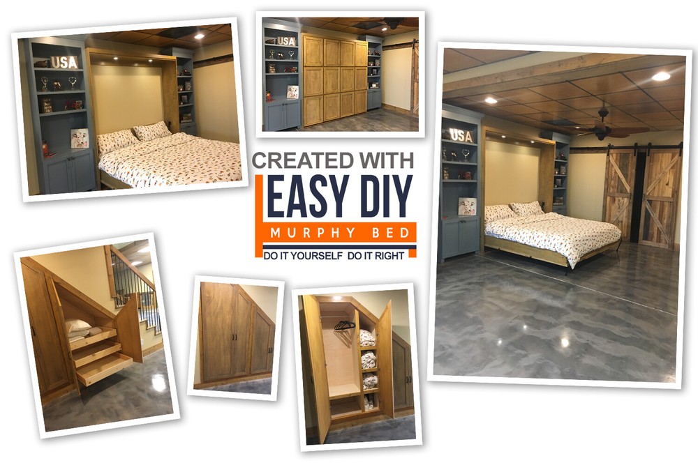 Queen-Size DIY Murphy Bed Hardware Kit - Vertical Wall Mount FREE 5 Day Shipping