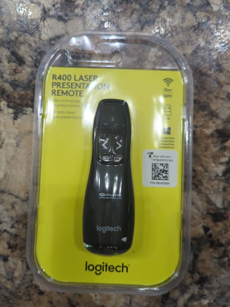 Logitech R400 Laser Presentation Remote - Black (910-001354)