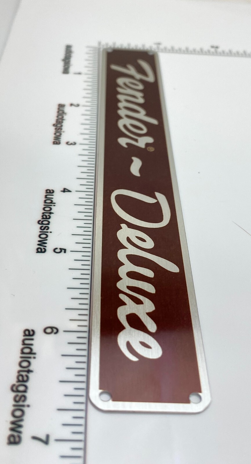 Fender Deluxe Tweed Brown Amplifier Badge Custom Made Aluminum