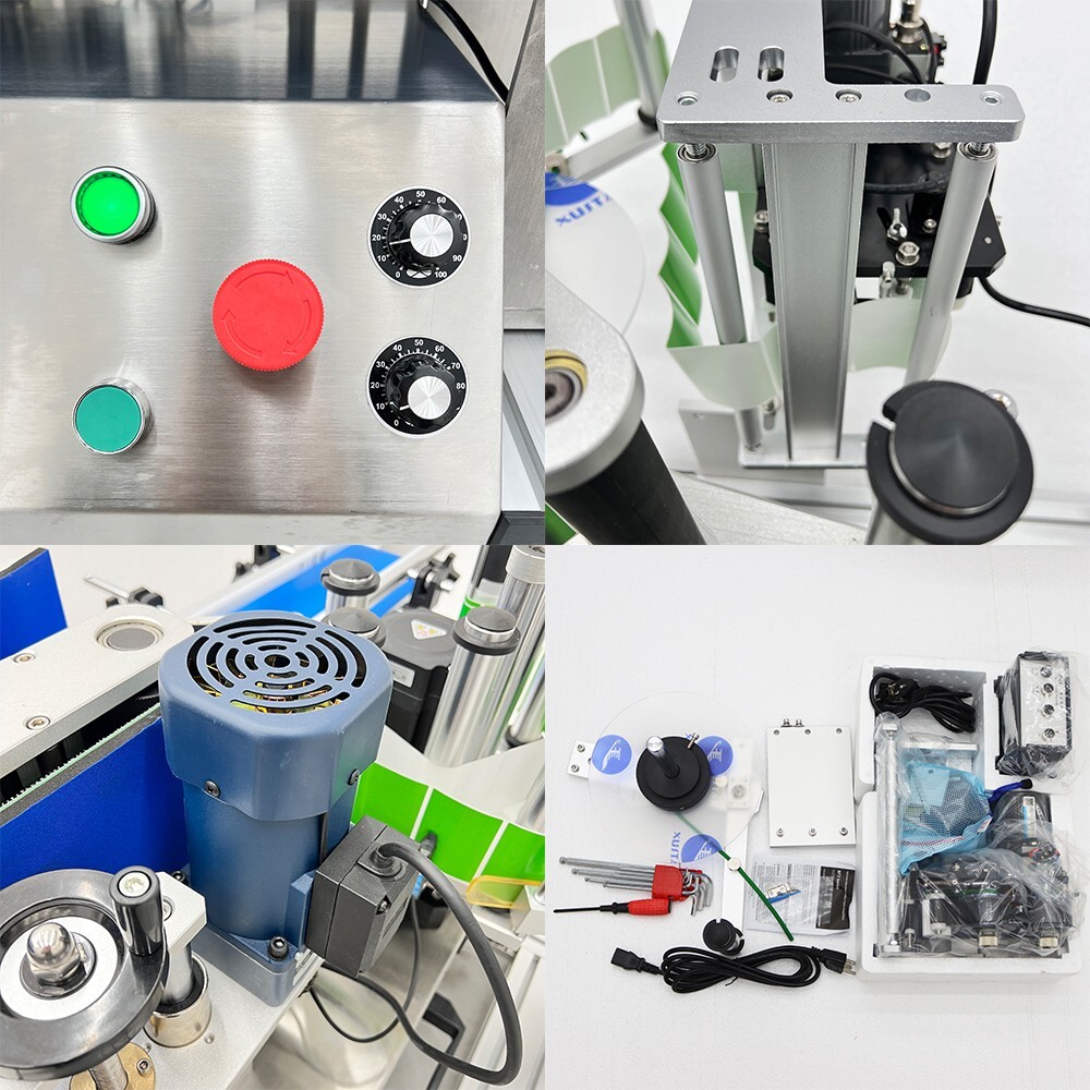 Automatic Round Bottle Labeling Machine Desktop Conveyor w/Code Printer 1.5-3.9"