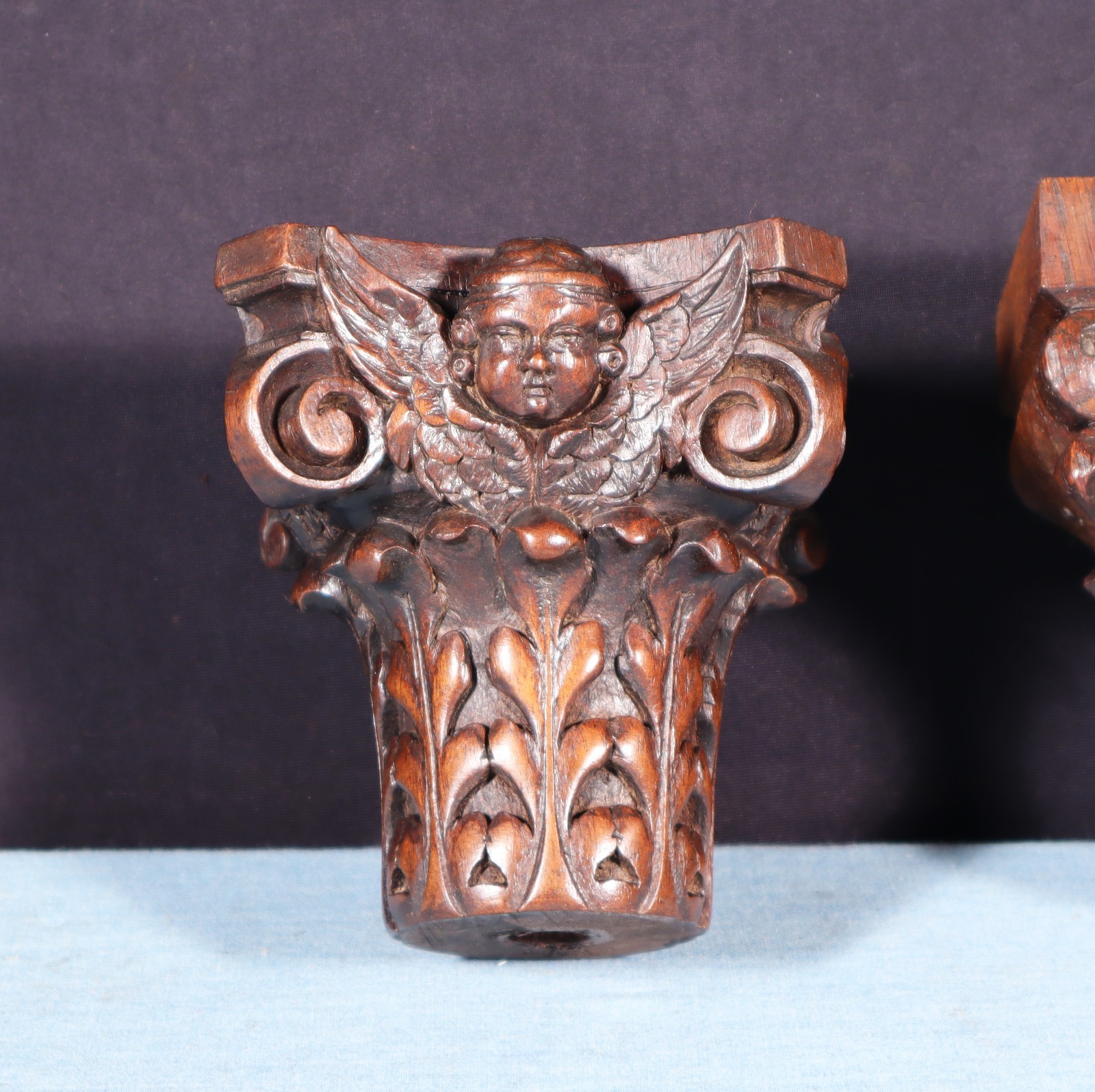 Two French Antique Highly Carved Trim/Corbels Solid Oak and Walnut Wood