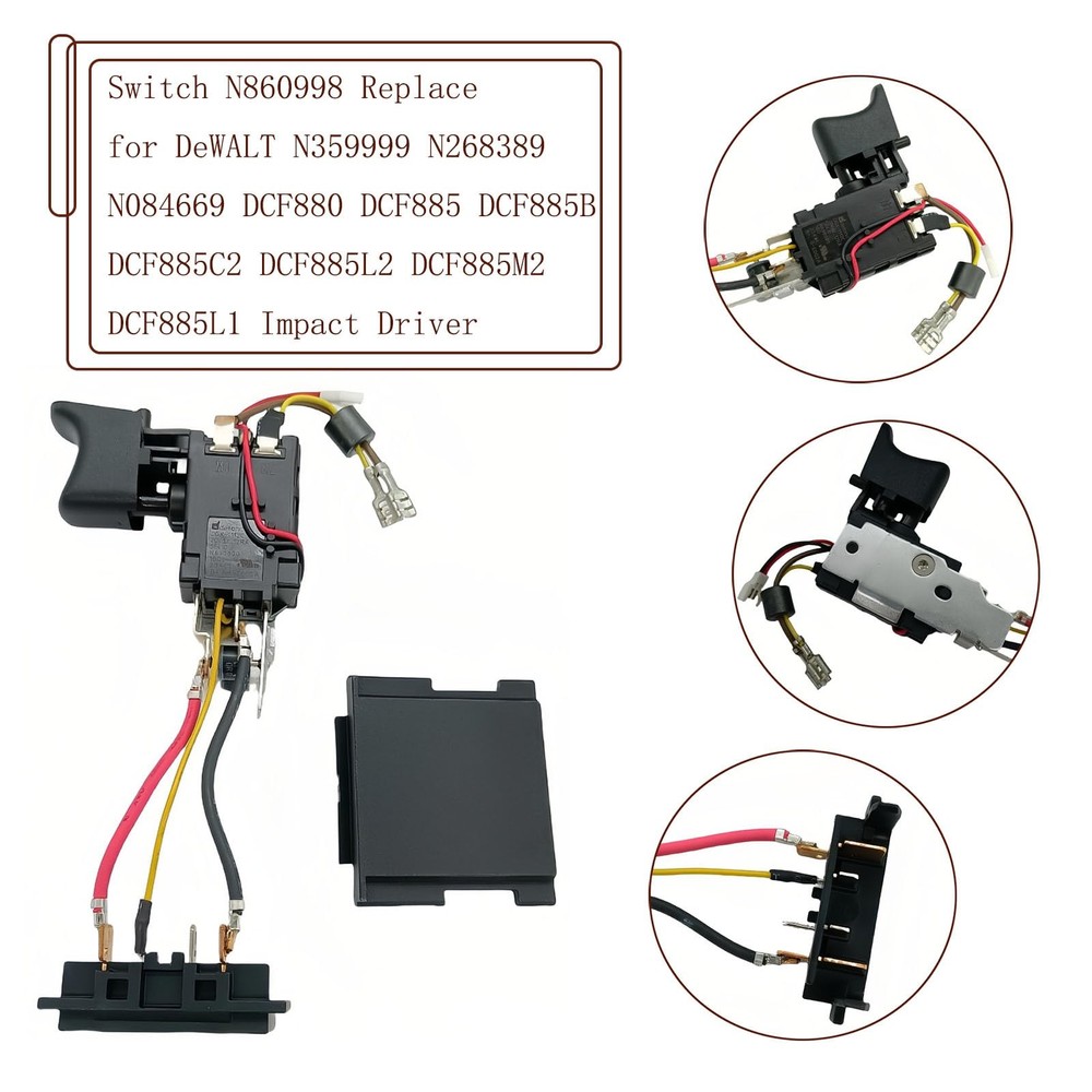 Switch Replacement for DeWALT DCF880 DCF885 Impact Driver N860998+