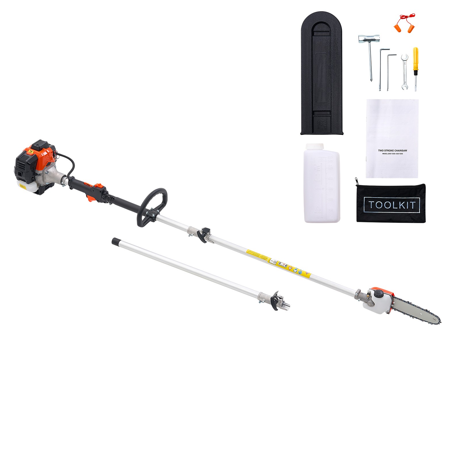 Gas Pole Saw 25CC 2-Stroke Extendable Cordless Tree Trimmer 8 in Cutting Bar