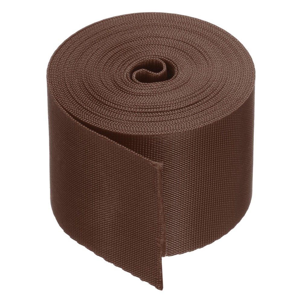 Flat Nylon Webbing Strap 2 Inch 5 Yards Brown for Backpack