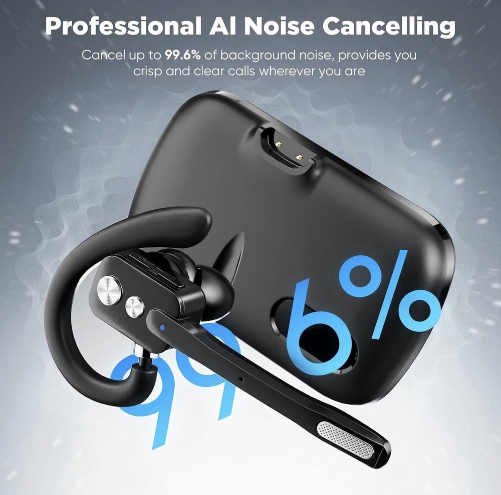 Environment Noise Cancelation Bluetooth Headset Wireless ios android Cell Phone