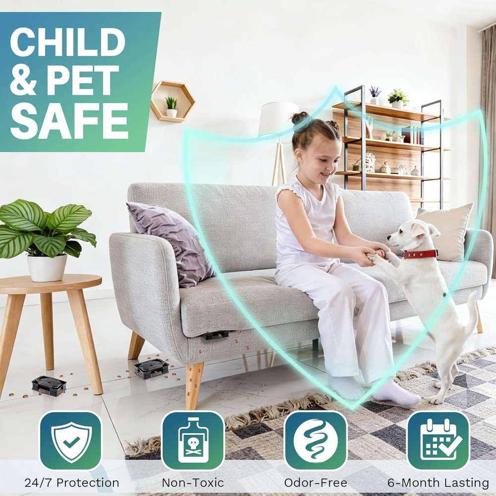 6 Set Bed Bug Detector & Trap, Bedbug Traps with Strong Glue, Bedbug Intercep...