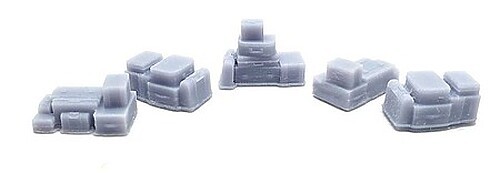 All-Scale-Miniatures Assorted Luggage Stacks (unpainted) (5) - N Scale Model