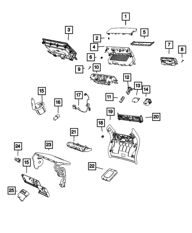 Genuine Mopar Console End Cap 6VK52DT1AB