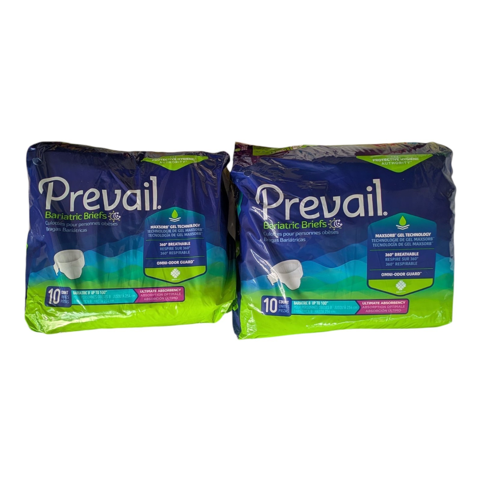 Prevail Bariatric B Briefs 2 10-pack (20ct total) Up To 100” First Quality