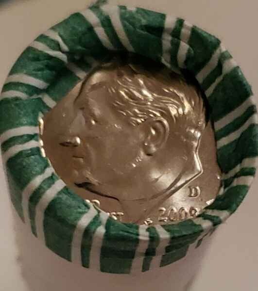 2009 DIME ROLL - D Uncirculated Roosevelt Dime Roll From Box💥💥💥💥💥💥💥💥💥💥