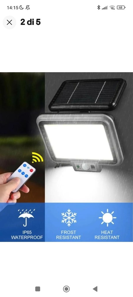 30w Solar Headlight With Pir Motion Sensor And Detached Panel Wire 5mt approx.