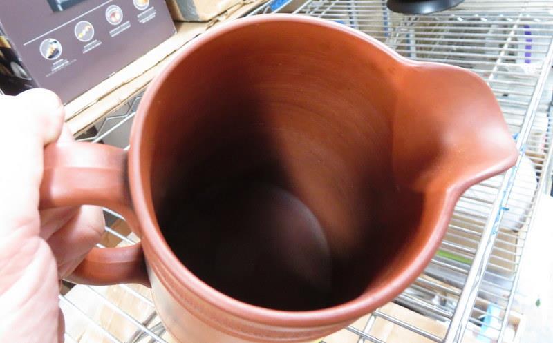 Prattware Earthenware Hand Painted Pitcher 9" Tall