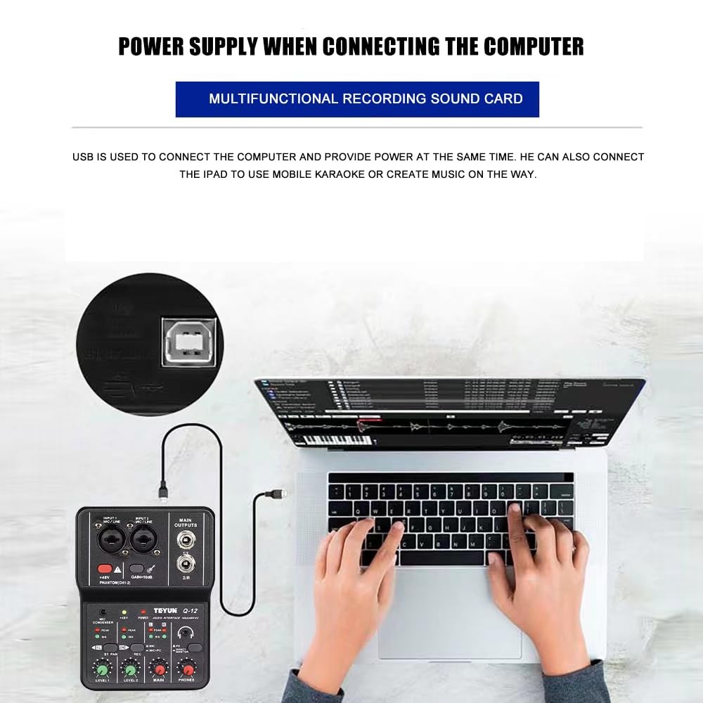 USB Audio Interface for PC,Interface for Recording Music Computer Recording A...