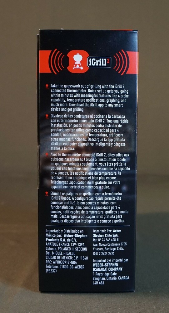 New in Unopen Box Weber Bluetooth Connected Thermometer iGrill2