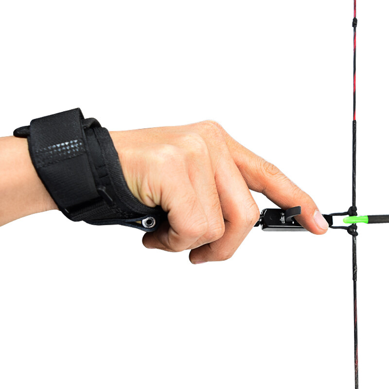1x Archery Compound Bow Release Aids Wrist Strap Adjustable Trigger Caliper