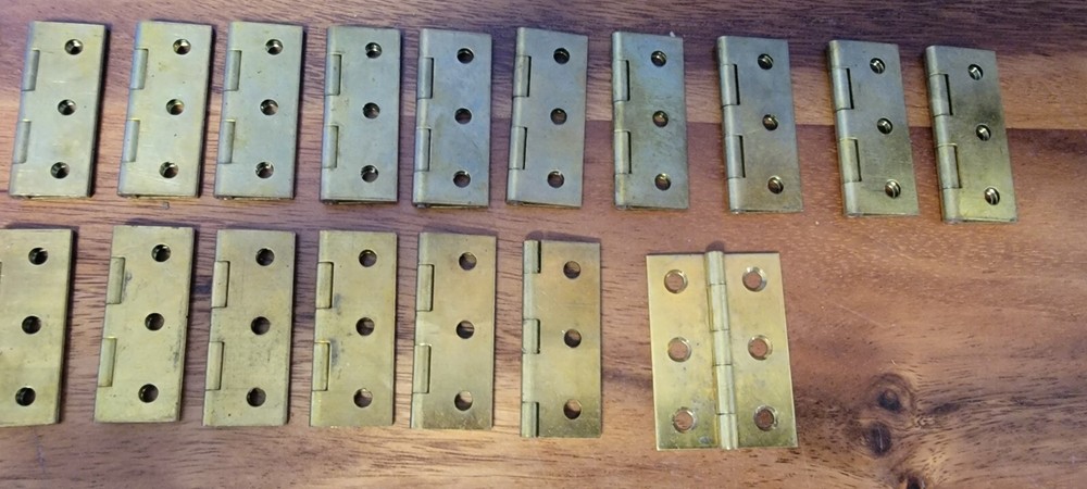 VTG 1970s Brass Hinge Set 21 pcs
