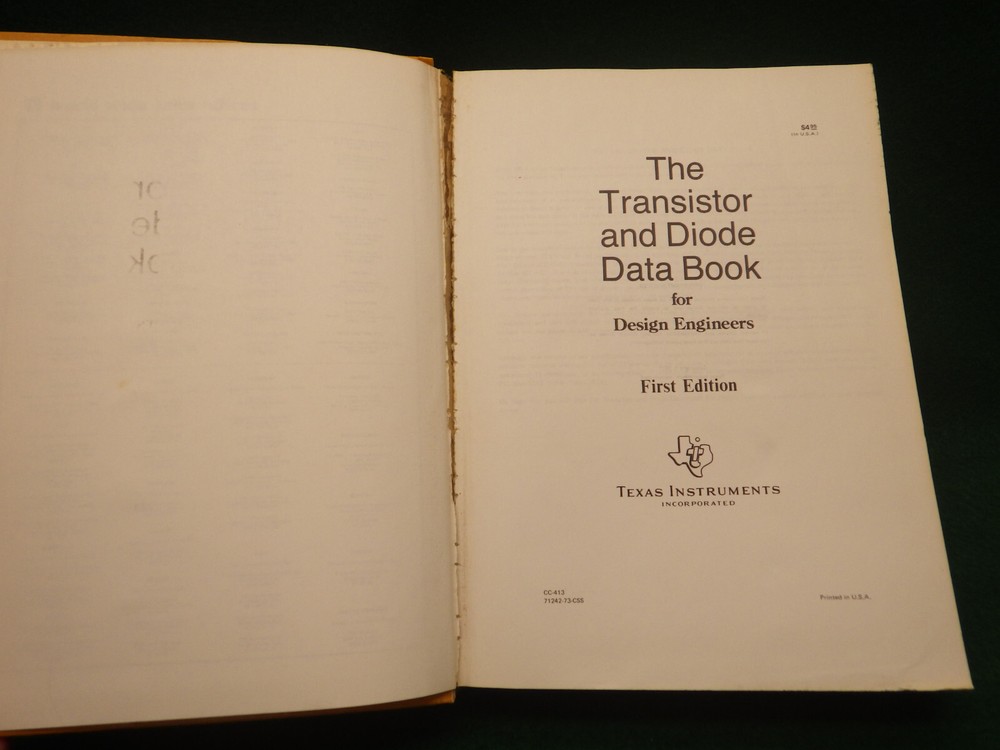 The Transistor and Diode Data Book for Design Engineers Texas Instruments - 1973