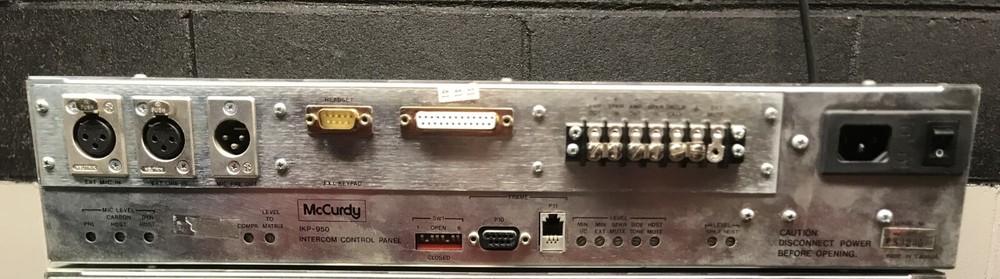 McCurdy IKP-950 Intercom Control Panel with Power Cord and Microphone Attachment