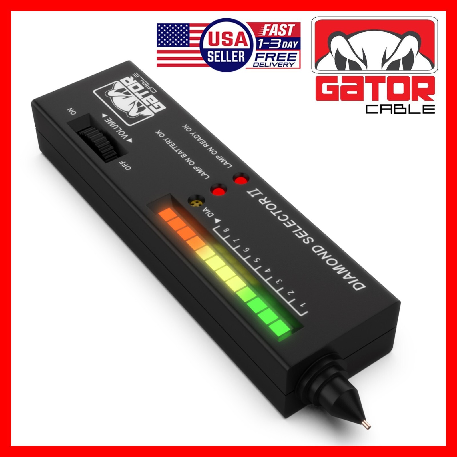 Diamond Gemstone Tester Selector Illuminated Jewelry Testing Tool Pen Portable