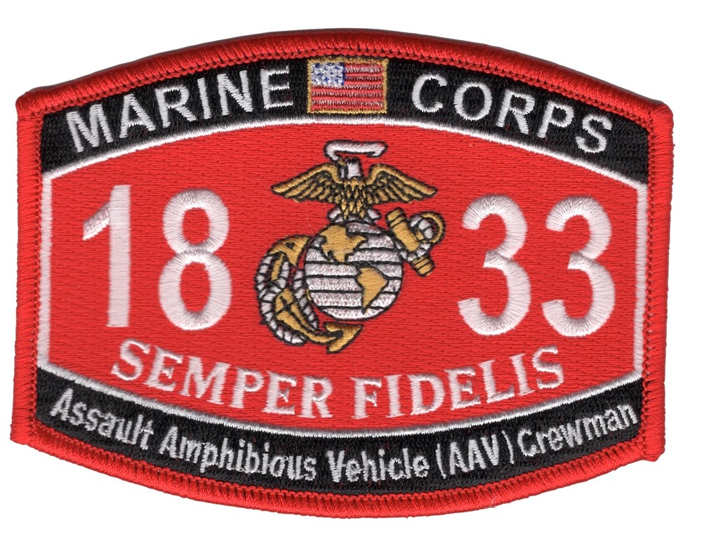 1833 Assault Amphibious Vehicle AAV Crewman MOS Patch