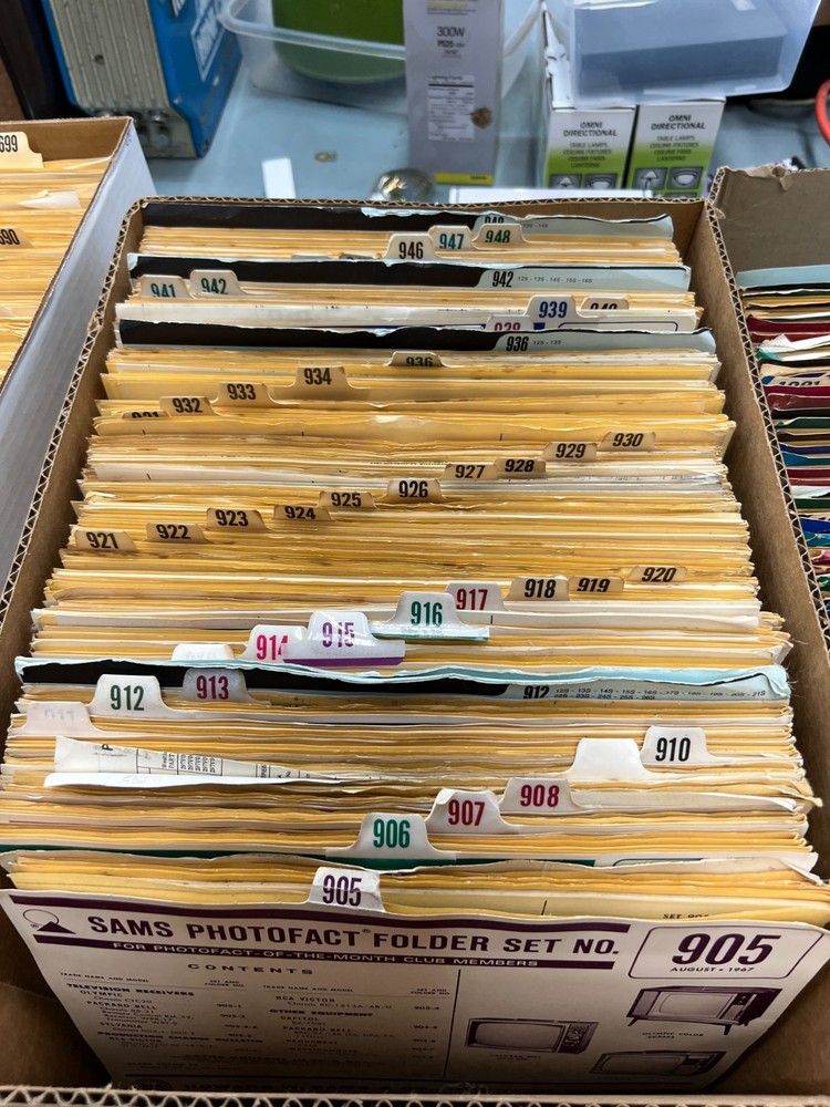 SAMS Photofact Folder Sets 905-948