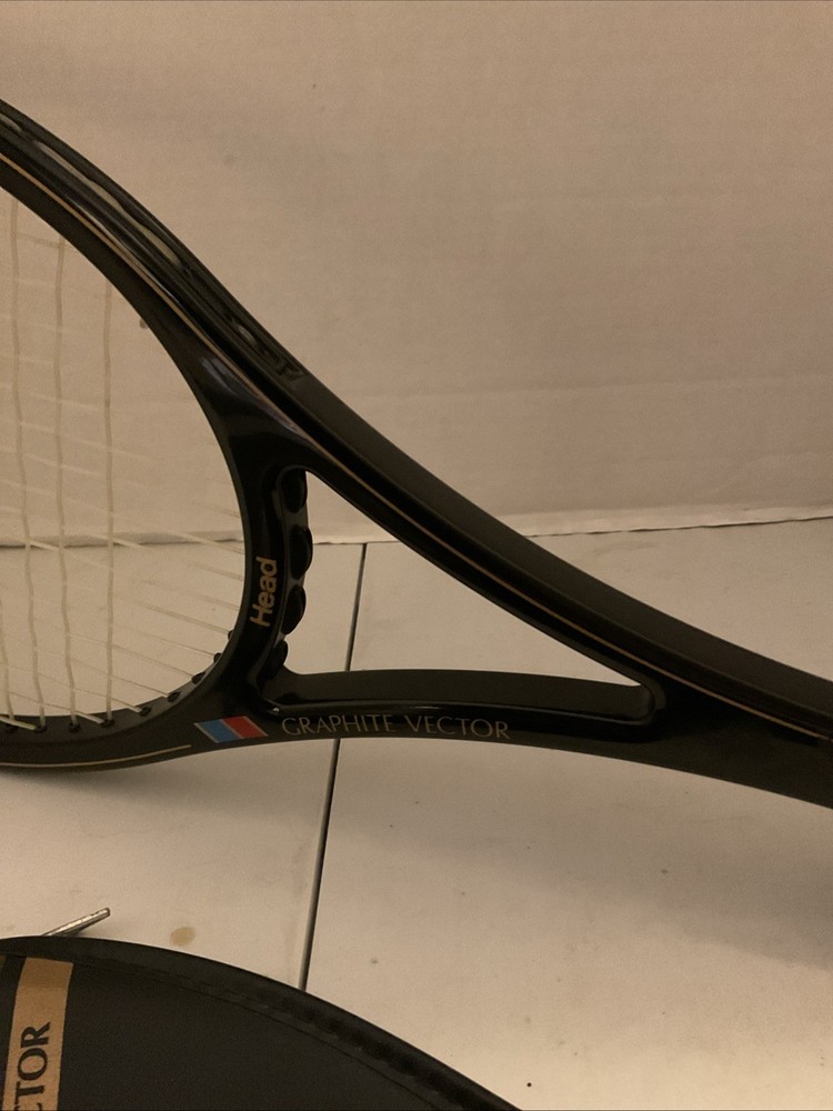 Vintage Tennis Racket HEAD AMF Graphite Vector With Cover EUC