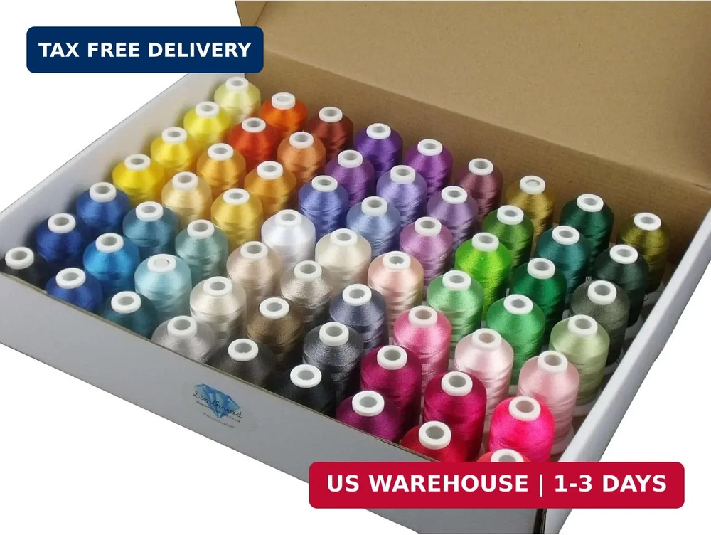 Simthread 63 Colors Polyester Compatible with Brother Embroidery Machine Thread