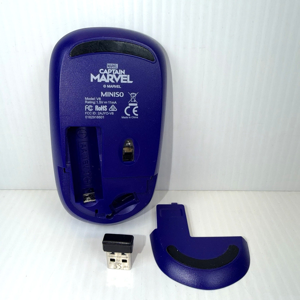 Marvel "Captain Marvel" Blue Wireless Computer Mouse - Works Perfect!