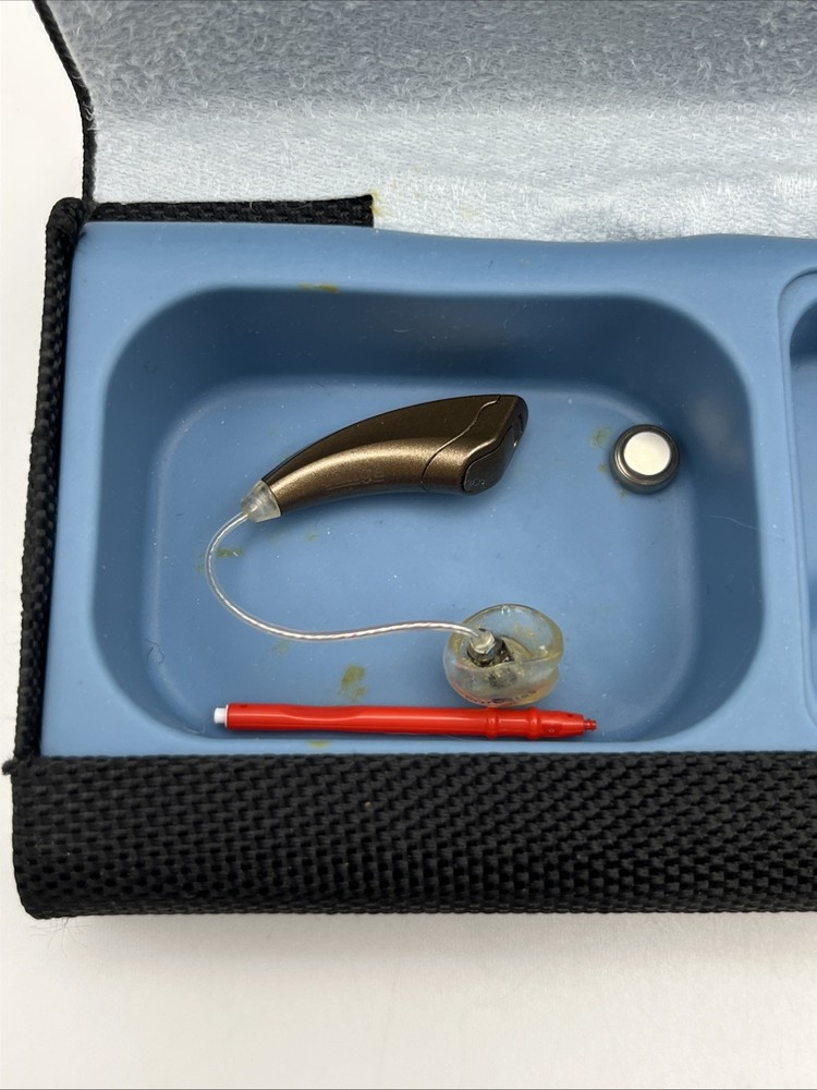 Audibel Silver Platinum Range Hearing Aids LR Set Case - UNTESTED NEEDS CLEANING