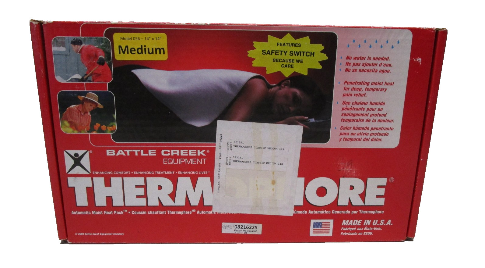 NEW ~ THERMOPHORE Moist Heating Heat Pack Pad Electric 056 Medium 14 x 14 Beige